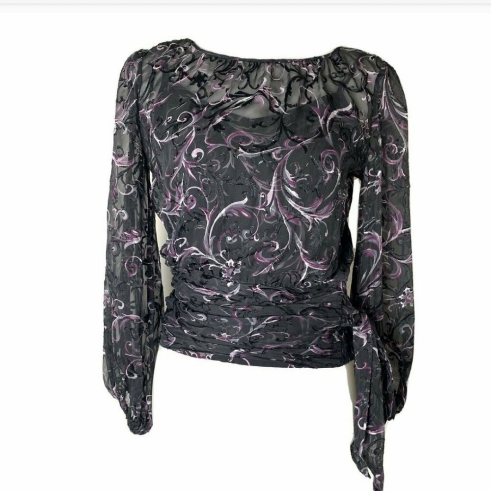 White House Black Market Paisley Silk Blouse